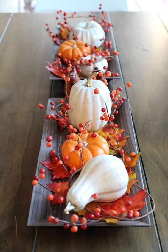 Centros de mesa y arreglos con calabazas espectaculares