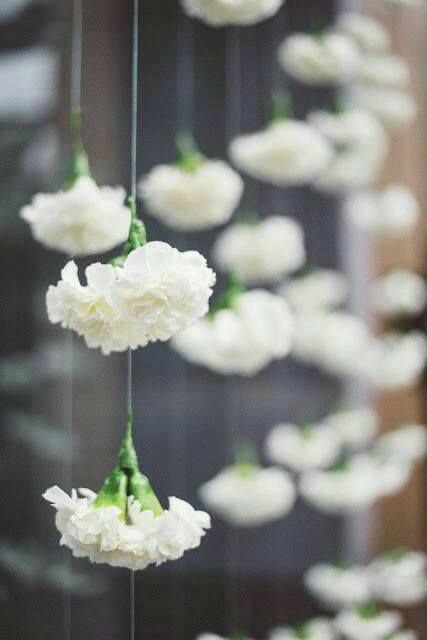 Cortinas de flores con claveles