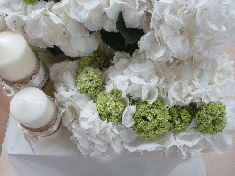 Centros De Mesa Y Arreglos Florales Con Hortensias Para Bodas 4858